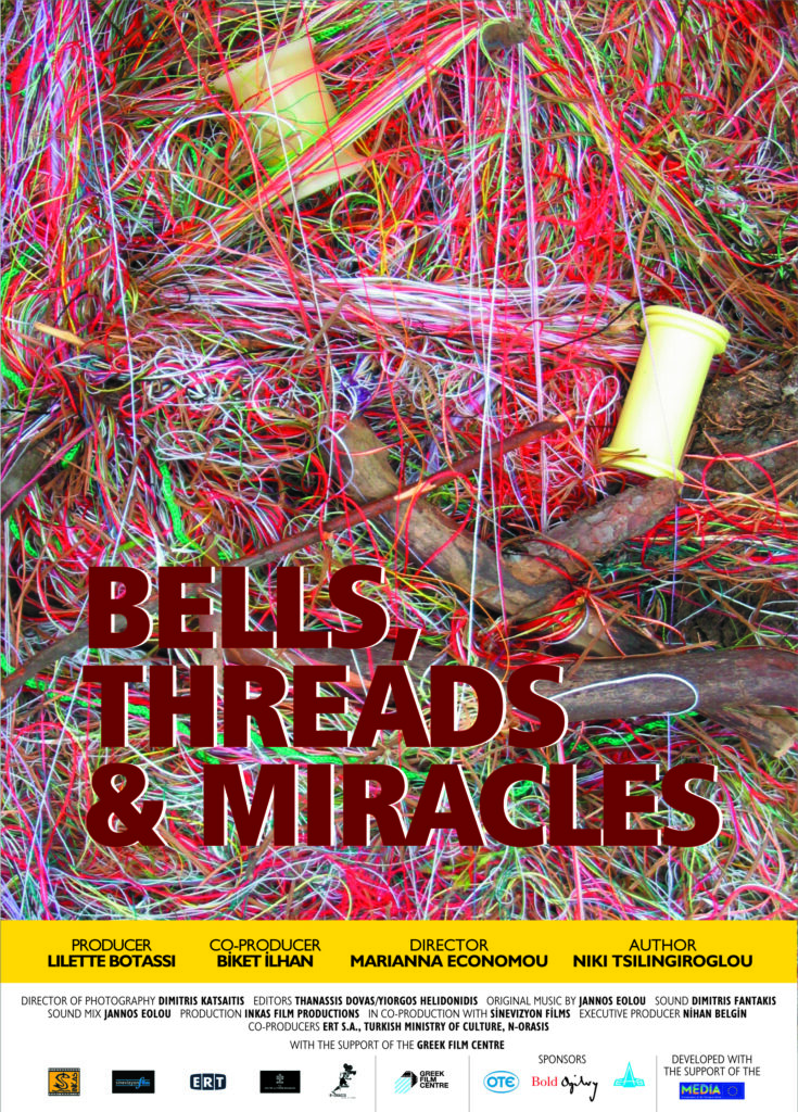 Official poster of the documentary Bells, Threads & Miracles